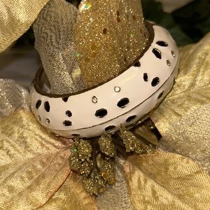 NWOT Nordstrom Sequin Bracelet Item #11 Cream, Black & Silver Open Clasp